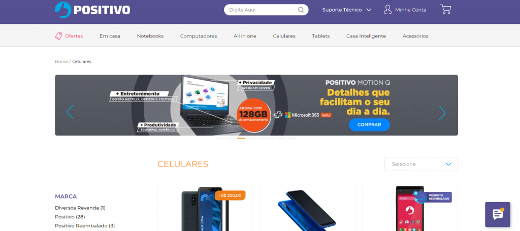 Site da Positivo Imagem site positivo um dos melhores sites para comprar celular