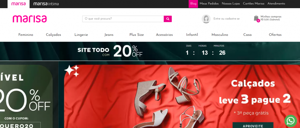 Melhores Sites Para Comprar Roupas 18 Imagem do site da Marisa