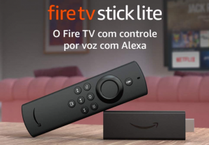Novo Fire TV Stick Lite com Controle Remoto Lite por Voz com Alexa