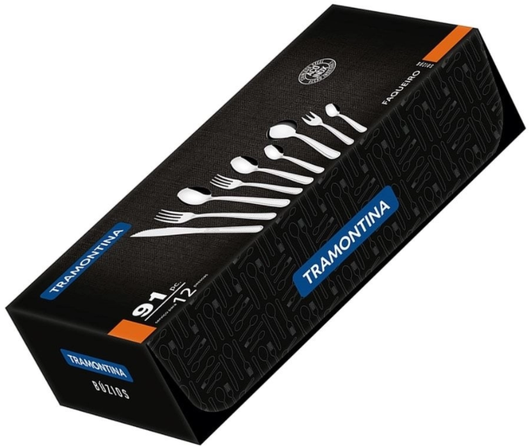 Modelo Faqueiro Tramontina Inox Búzios - 91 peças