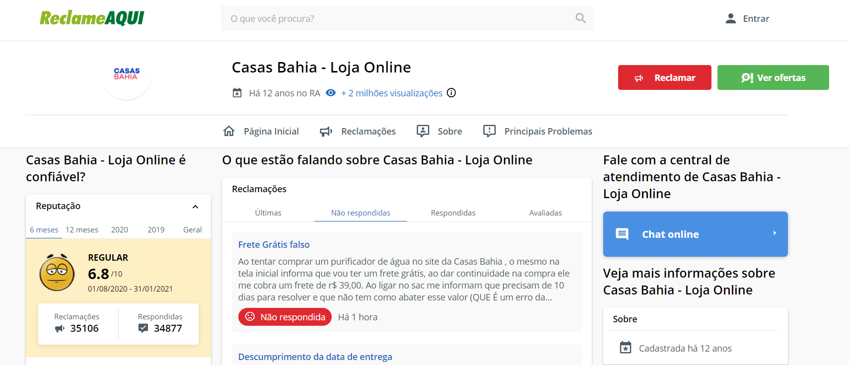 Casas Bahia Reclame Aqui Casas Bahia