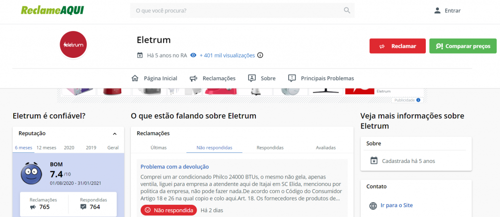 Eletrum eletrum no reclame aqui