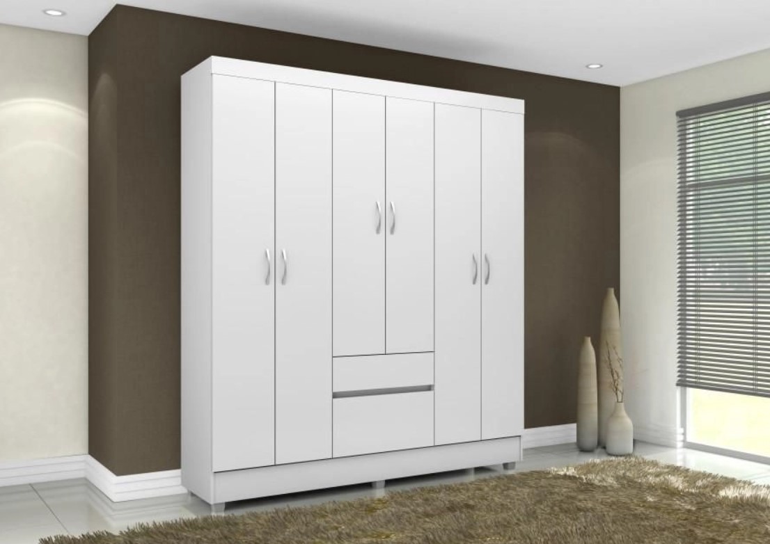 Modelo Guarda Roupa da Demóbile 6 Portas Flash – Branco
