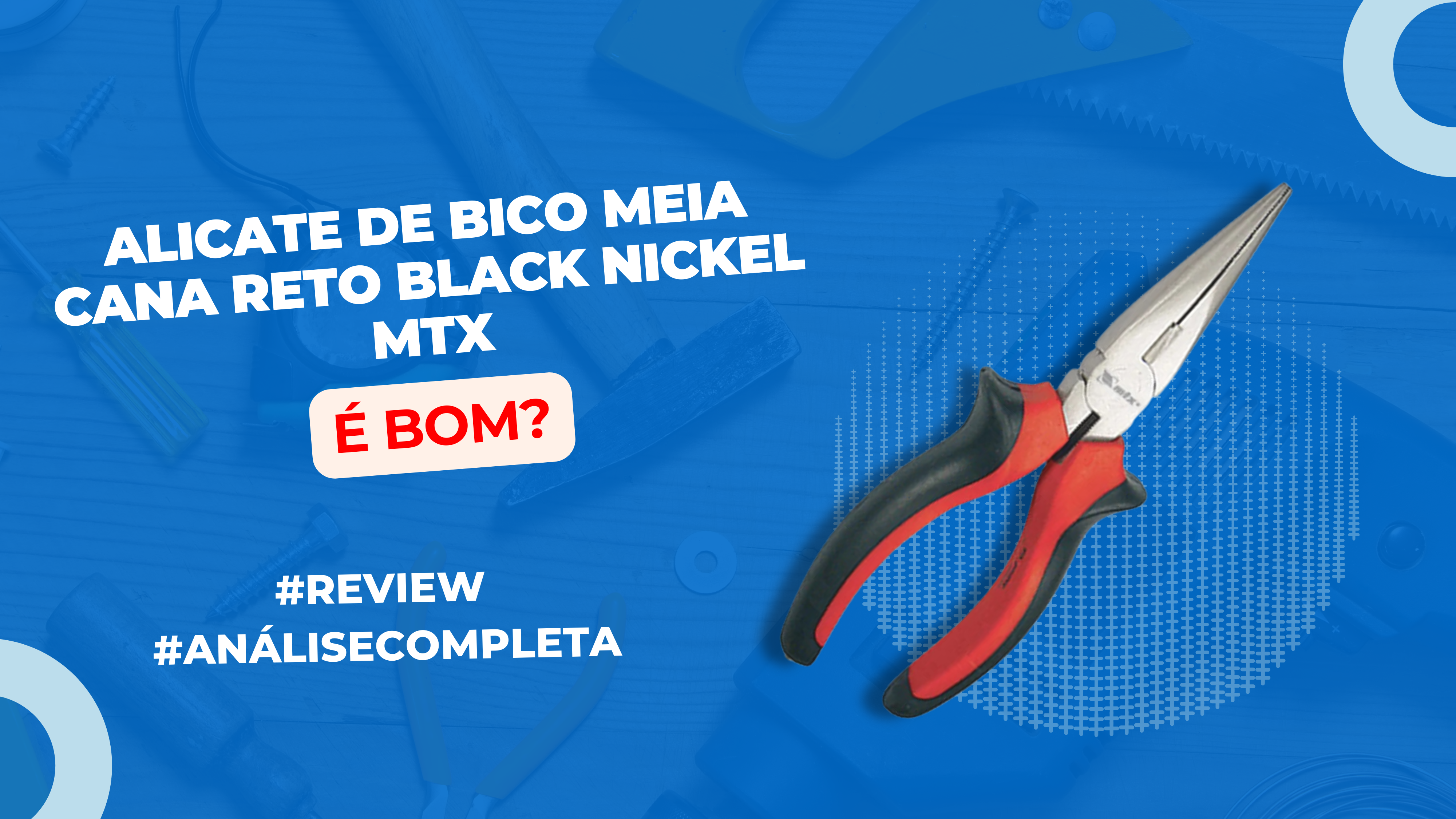 Alicate de Bico Meia Cana Reto Black Nickel Mtx