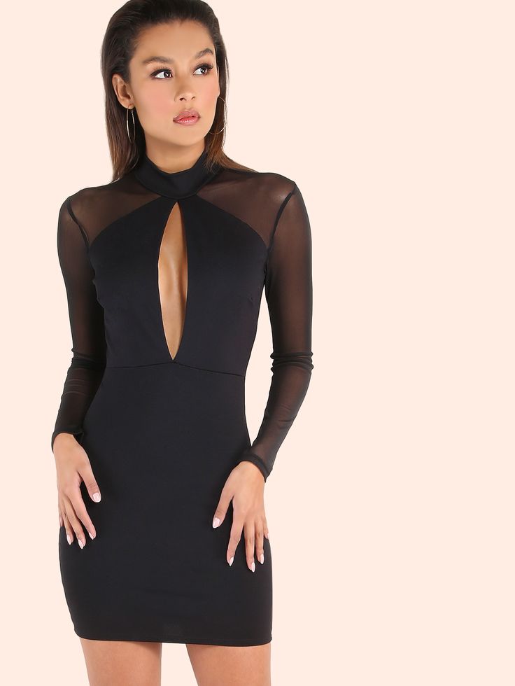 Imagem Com Vestido Bodycon Preto