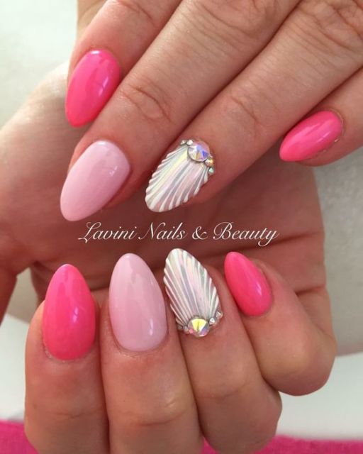 Imagem Com Unhas De Sereia Rosas