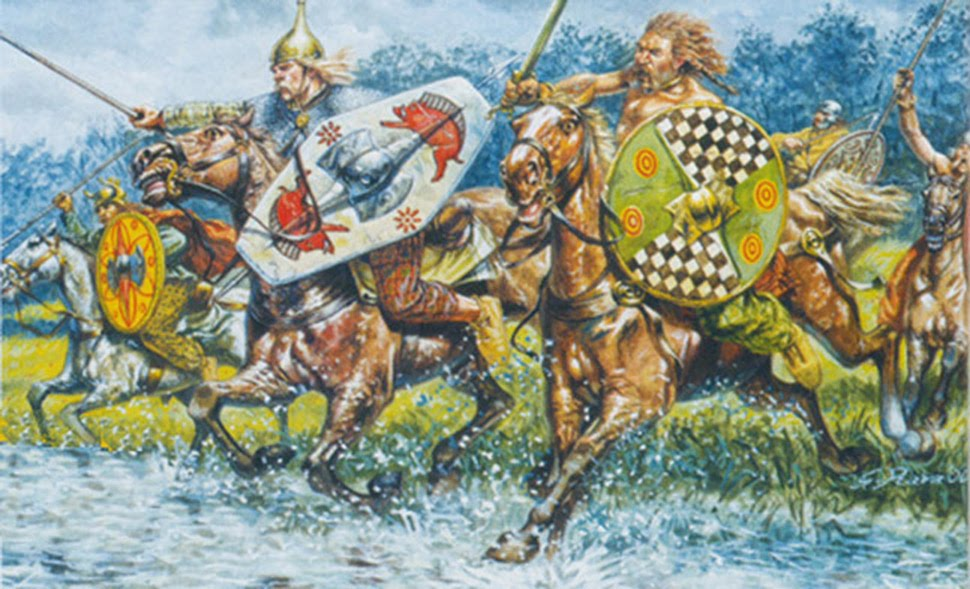 Imagem com celtas lutando