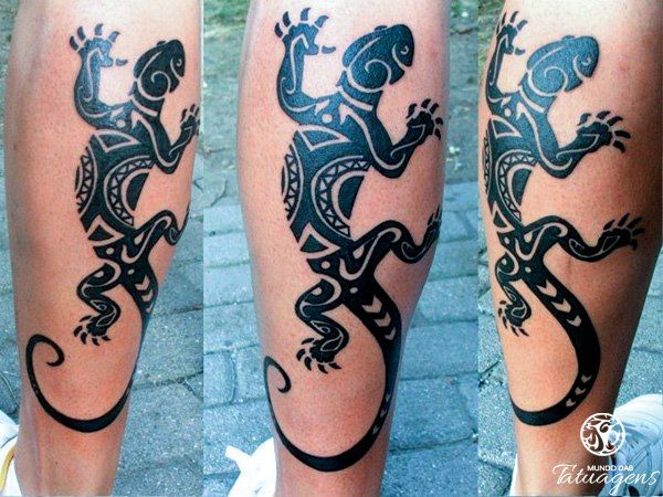 Imagem com tatuagem tribal feminina Gecko