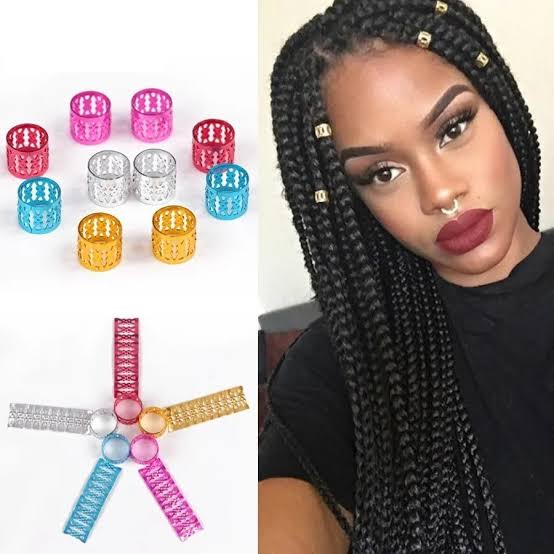 Imagem Com Box Braids Estilizados Com Anéis