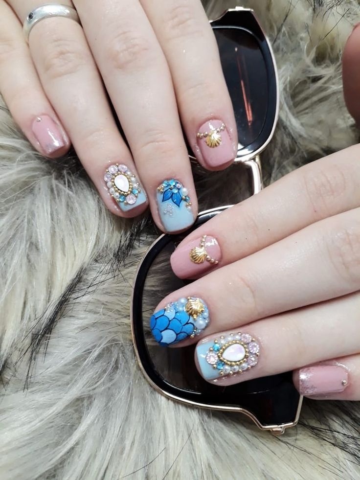 Imagem Com Unhas De Sereia Com Efeito 3D