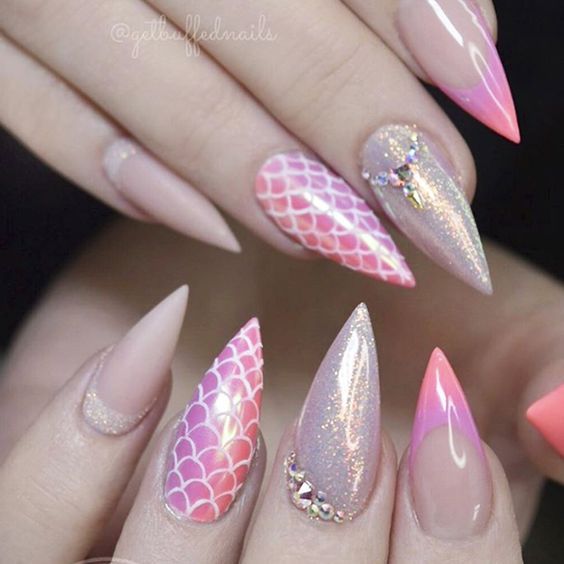 Imagem Com Unhas De Sereia Rosas