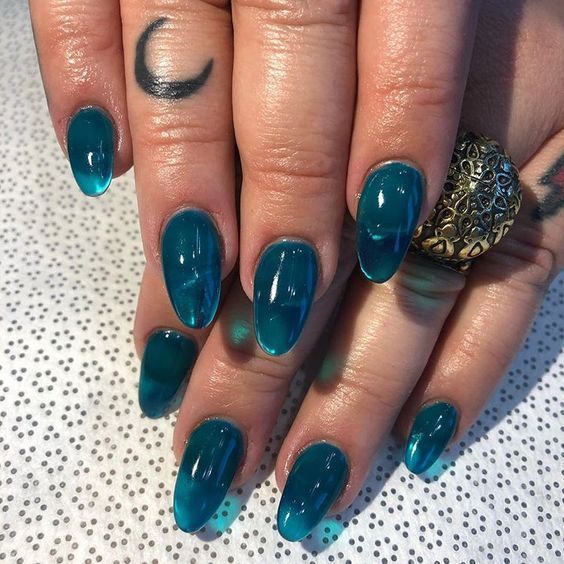 Imagem Com Jelly Nails Azul Claro 