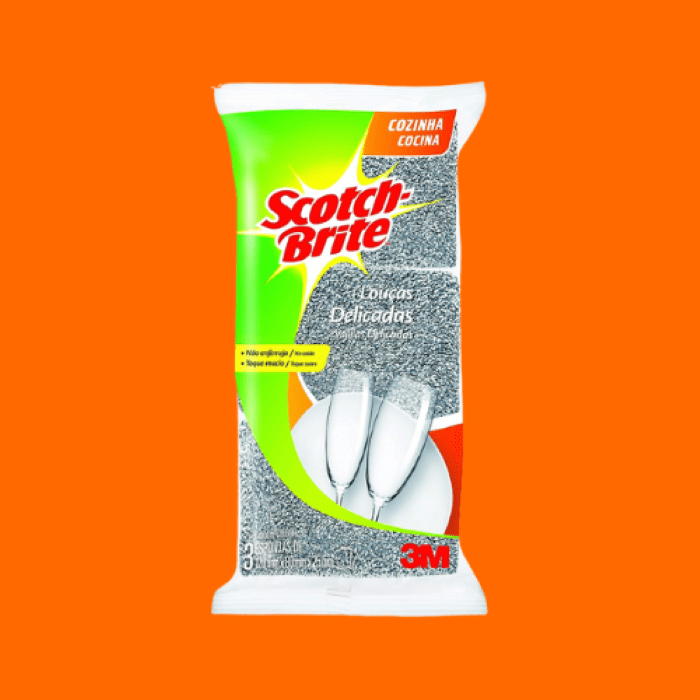 Esponja Louças Delicadas Prateada - Scotch-Brite Esponja Louças Delicadas Prateada - Scotch-Brite