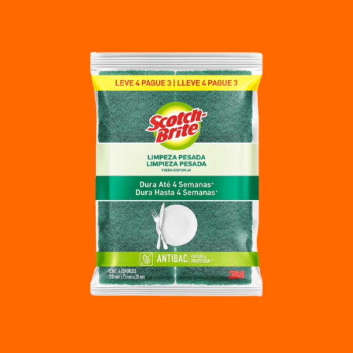Esponja Multiuso - Leve 4 Pague 3 - Scotch-Brite Esponja Multiuso - Leve 4 Pague 3 - Scotch-Brite