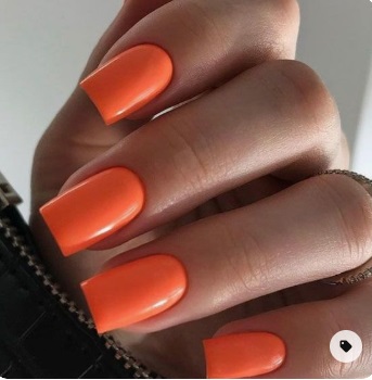 Imagem Com Unha Com Esmalte Laranja Estilo Básico