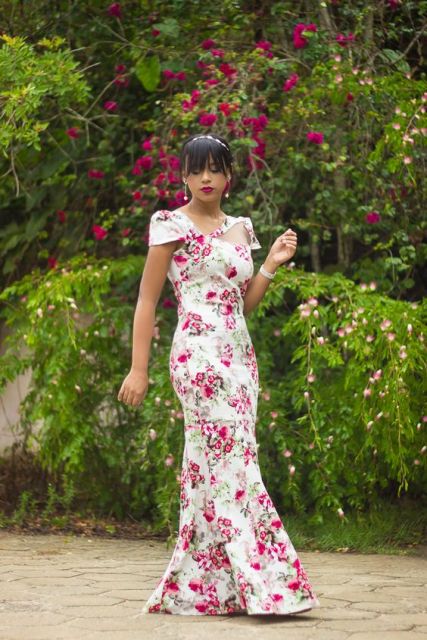 Imagem Com Vestido Sereia Longo Floral