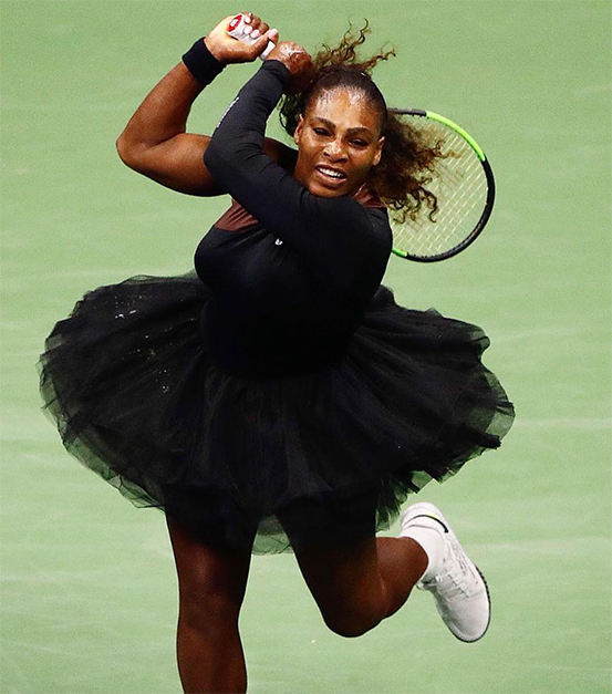 Imagem com Serena Williams com tutu de balé