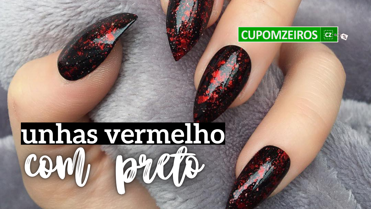 Unhas postiças decoradas fogo preto