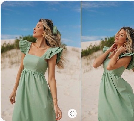 Imagem Com Vestido Verde Menta Básico Para O Dia A Dia