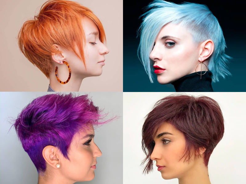 Imagem com Pixie cut colorido