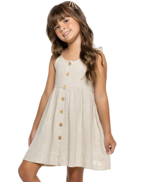 Imagem Vestido Infantil Rodado Trick Nick Linho