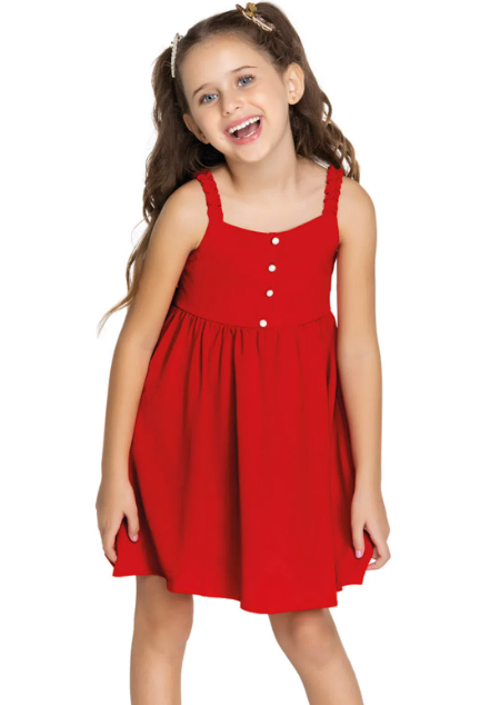 Imagem Vestido Infantil Rodado Trick Nick Vermelho