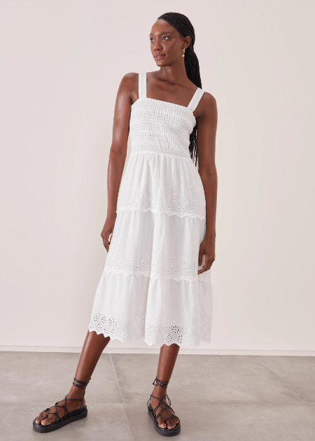 Vestidos Brancos: Modelo Midi Laise Imagem Vestido Branco Midi Laise