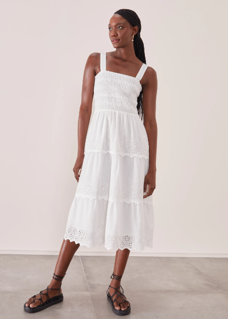 Imagem Vestido branco midi laise