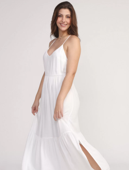 Imagem Vestido branco midi liso