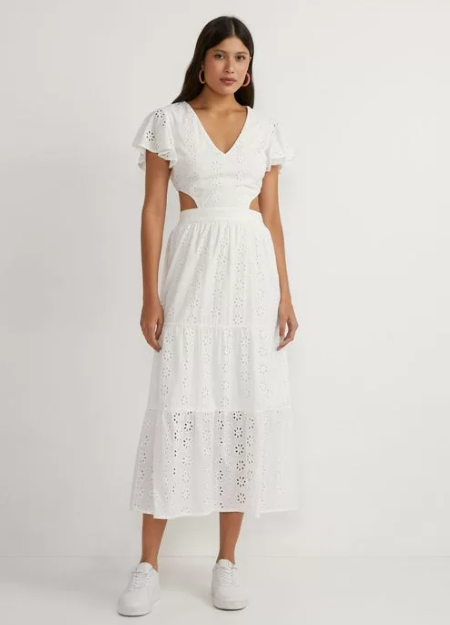 Vestidos Brancos: Modelo Em Laise Texturizado Imagem Vestido Branco Em Laise Texturizado