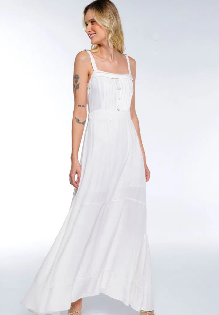 Imagem Vestido Branco Liso Rodado