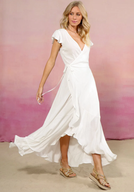 Vestidos Brancos: Modelos Longo Transpasse Offwhite Imagem Vestido Branco Longos Transpasse Offwhite