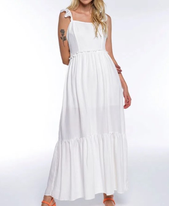 Imagem Vestido para natal branco com babado