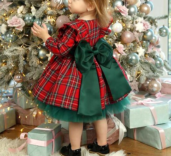 Imagem Vestido Para Natal Verde E Vermelho Xadrez