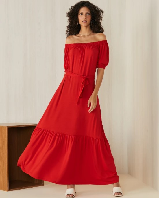 Imagem Vestido Ombro A Ombro Com Recortes