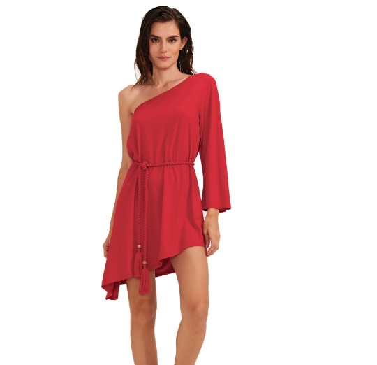 Imagem Vestido vermelho curto solar triya