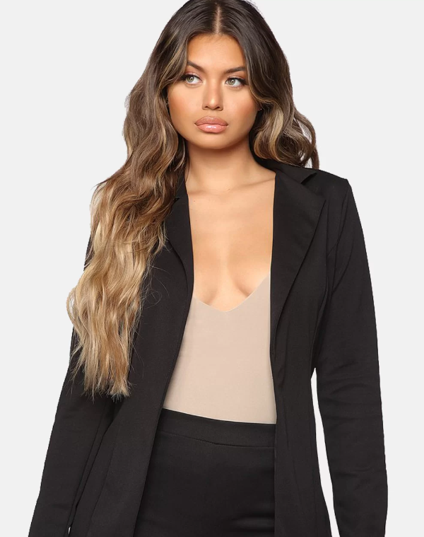 Imagem Blazer Feminino Rioutlet Acinturado Preto