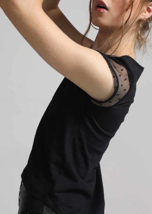 Imagem Blusa feminina barata tule preta