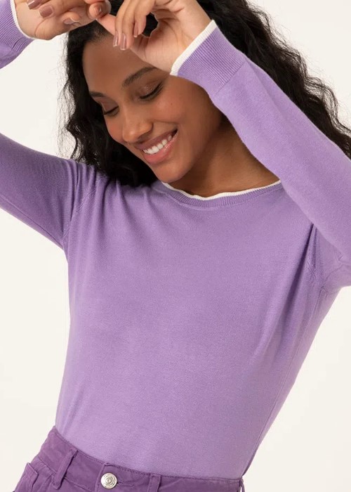 Imagem Blusa feminina manga longa roxa