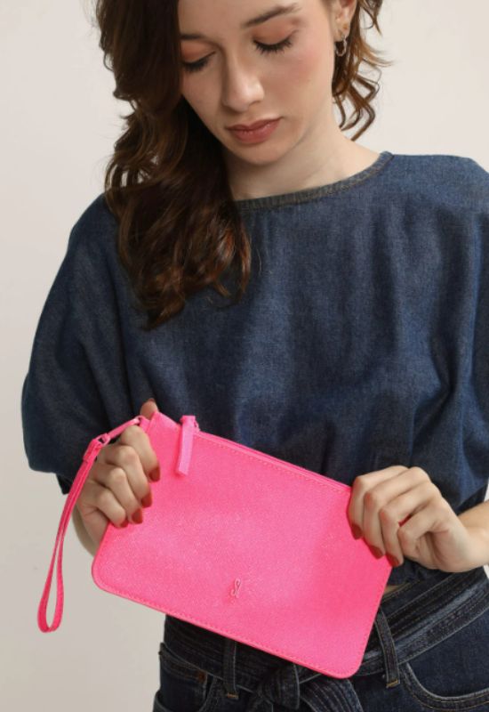 Imagem Bolsa Rosa Chiclete Clutch Santa Lolla