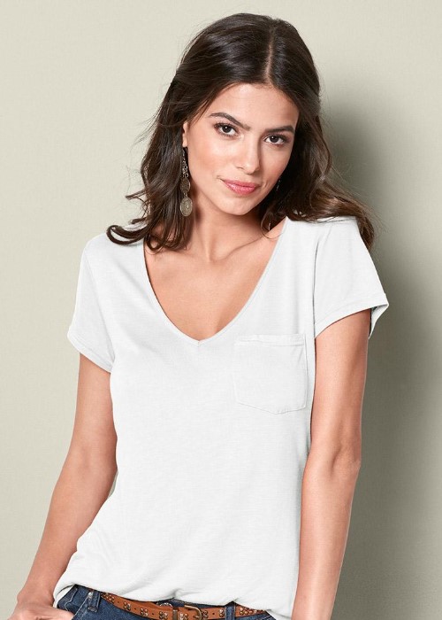Imagem Camiseta Feminina Básica Branca