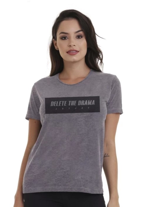 Imagem Camiseta feminina estilosa cinza