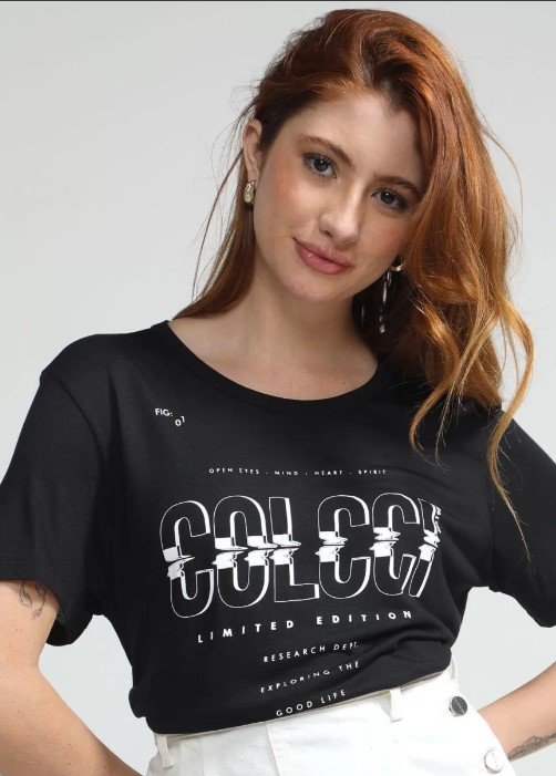 Imagem Camiseta feminina estilosa colcci preta