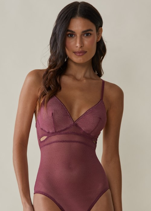 Imagem Lingerie Body De Renda Meia Taça