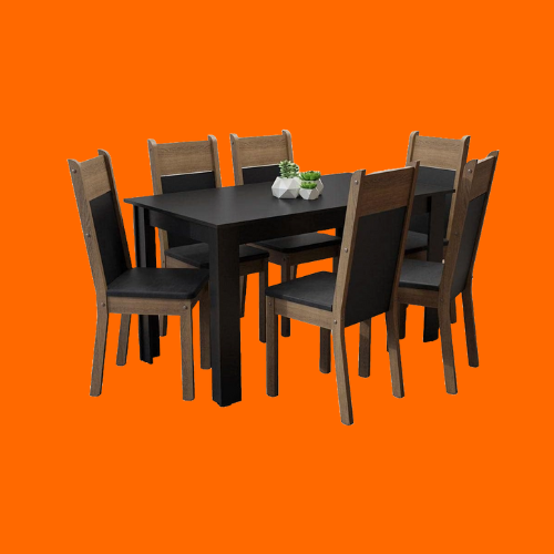 Conjunto Sala De Jantar Com 6 Cadeiras Medelin -  Madesa
