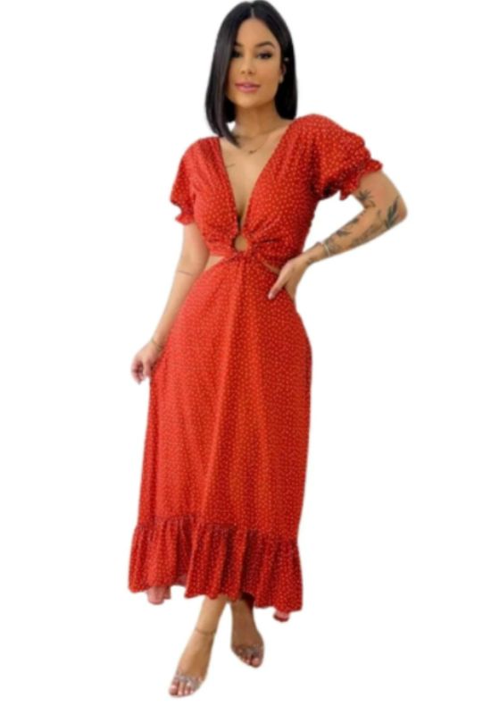 Imagem Vestido Terracota Casual Tais Viscose 