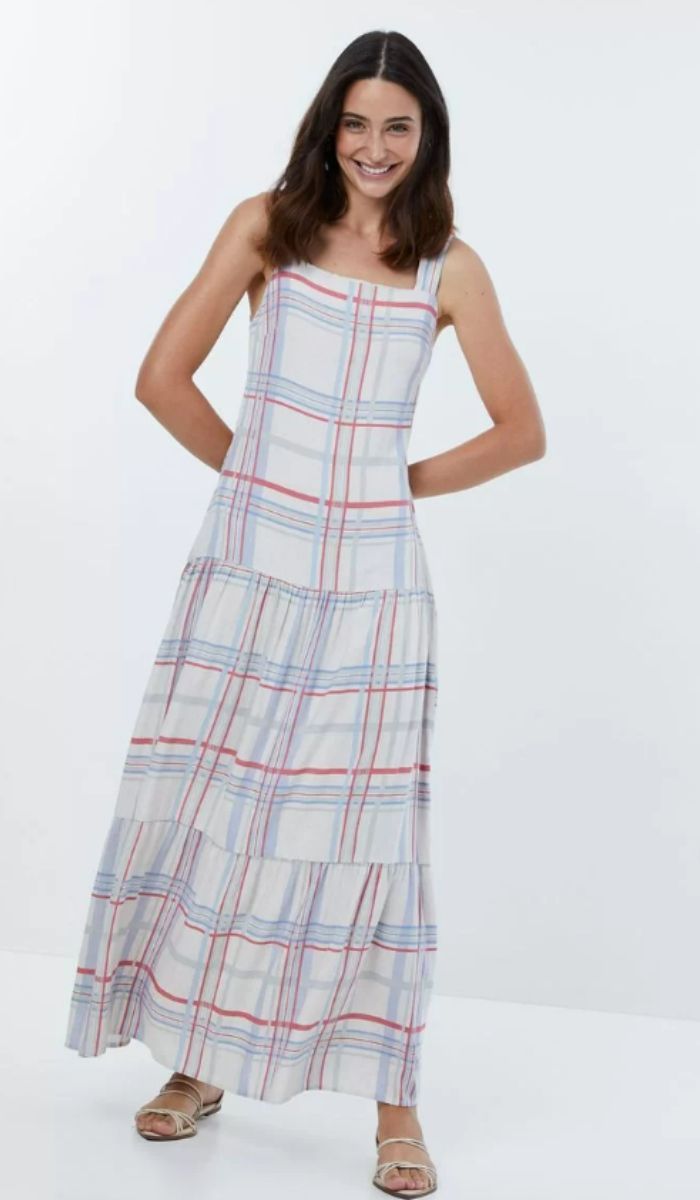 Imagem Vestido Xadrez Midi em Viscolinho 