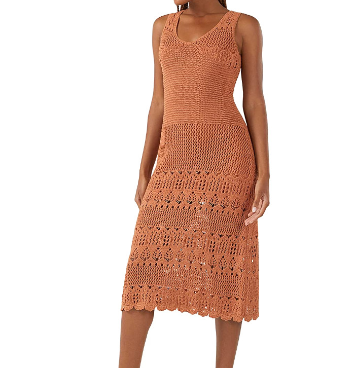 Imagem Vestido De Crochê Maxi Com Decote Em C, Sunkissed, Xx-Small