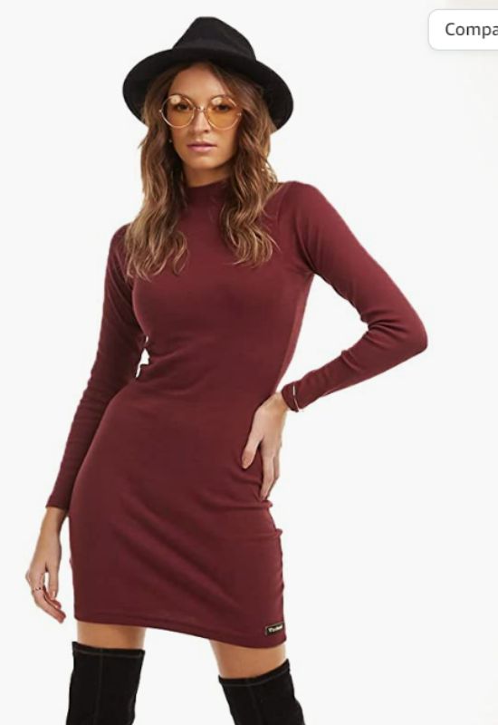 Imagem Vestido marsala curto Brohood manga longa