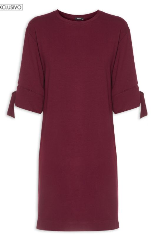 Imagem Vestido marsala curto manga longa